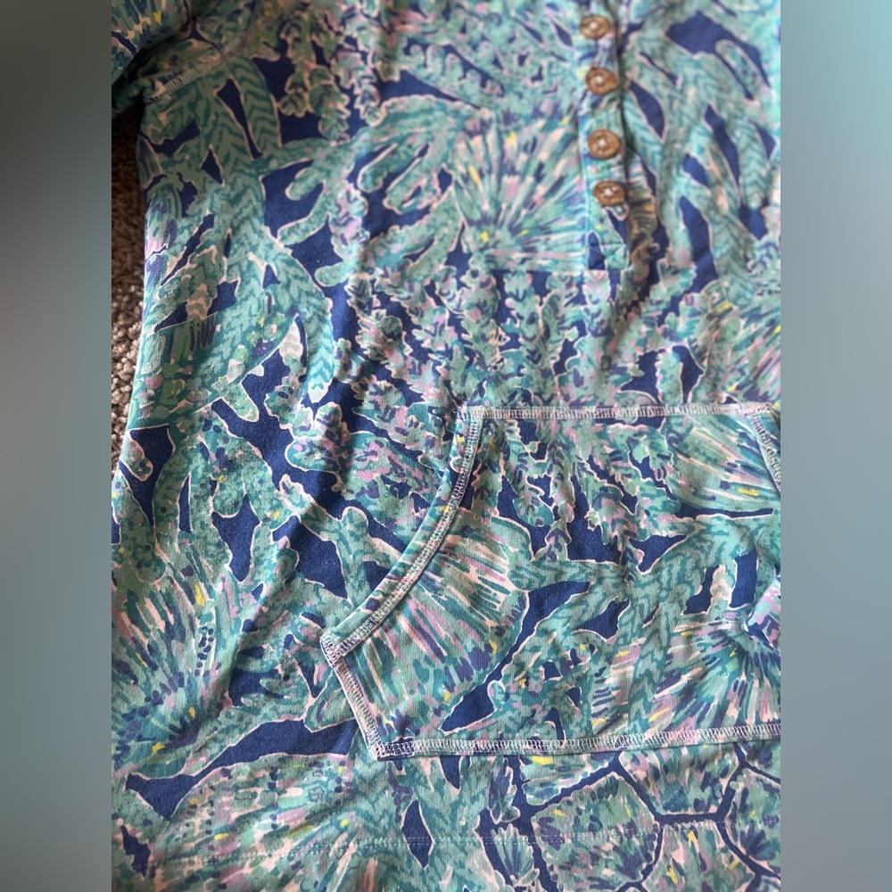 Lilly Pulitzer Skipper Popover Pullover – Blue/Green Print, Size XL - Picture 7 of 7